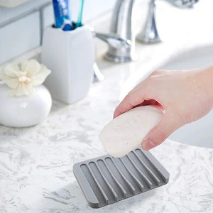Soap Dish Drain Soap Holder Easy Cleaning Rubber Drainer Dishes for Bar Soap Sponge Scrubber Shower Bathroom Kitchen Sink Tool