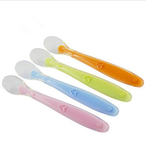 Soft Silicone Feeding Spoon Tableware For Children Safety Feeding