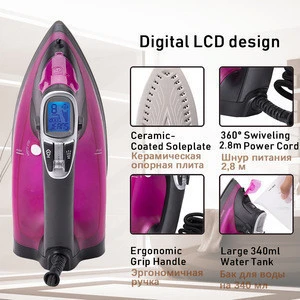 Sonifer LCD Electric Steam Iron For Clothes 2200W Ceramic Soleplate 11 Selectable Ironing Household Appliances