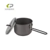 Space Saving non stick stainless pot steel club outdoor camping hard anodized aluminum outdoor cookware set