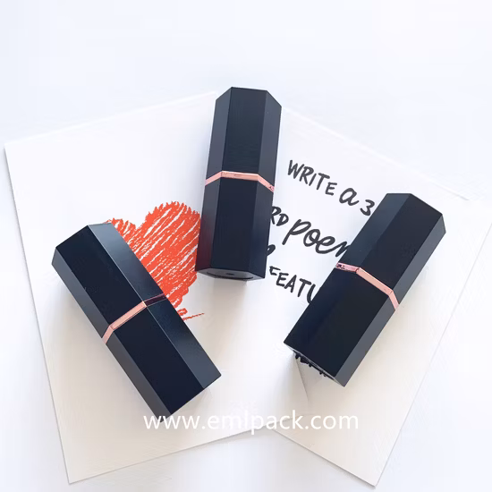 Import Eml Fs2672 Six Sides Foundation Stick Case Hexagon Shaped Concealer Tube 8.5g Matte Black Highlight Foundation Tube from China
