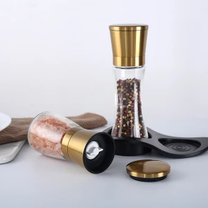 spice grinder mill  salt and pepper grinder 18/8 stainless steel set of 2 spice rechargeable grinder ceramic core pepper mill