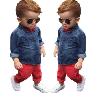 Spring autumn european style handsome Infant boys t-shirt+coats+pantsthree pieces new born baby clothes set in low price