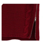 Spring cable plain pullover sweaters with side zips
