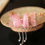 Spring Summer Butterflies Hair Clip Accessories Jewelry with Pearl Pendent