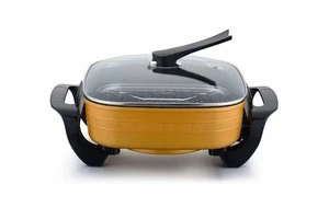Square Electric Frying Pan Electric Skillet with Tempered Glass Lid Frying Pan