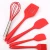 Import Stainless Steel Handle Red Kitchen Tools Cooking Utensil Set Silicone Spatulas Egg Beater from China