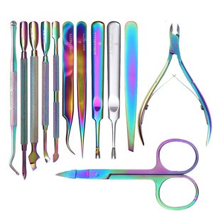 stainless steel personal grooming tools manicure nail clipper cuticle pusher nail care tools