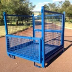 Steel Pallet Box Metal Mesh Container Lockable Storage Roll Wire Mesh Cage