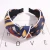 Import Stripe ribbon hair clip with bee embroidery Korean wide edge knot headband women&#x27;s wide satin headbands fashion hair accessories from China