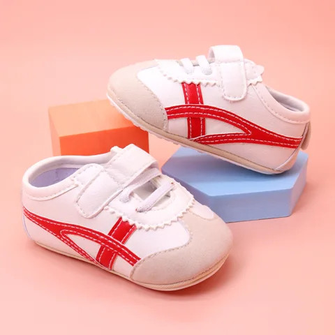 Buy Striped Accent First Baby Walker Shoes - Sporty Style Soft Sole ...