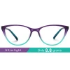 Stylish Fresh Ladies Ultralight Purple Green Cat Eye Blue Light Blocker Computer Glasses