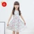 Import summer baby girl dresses white plain solid ruffles lace kids clothing cotton boutiques wholesale from China