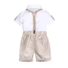 Summer style baby boy clothing sets newborn infant clothing 2pcs short sleeve shirt + suspenders shorts gentleman suits