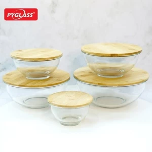 Superior Glass Mixing Bowls with Lids Space-Saving Nesting Salad Bowls For Cooking, Baking