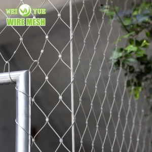 sus304 plain weave stainless steel wire mesh 316 Security Stainless Steel Cable Wire Rope Mesh for Railing/Bridge/Fence