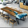 SZ1026 Company 8 People 200CM Long Meeting Room Conference Table Top River Dining Wood Square Resin River Tables
