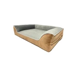 The Best Quality CLARA - Bolster Dog Bed - Suede Cover Grey Color