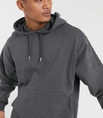 The top new design oversized hoodie with curved hem & back print for men street fashion