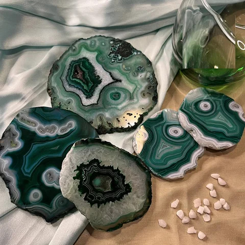 Top Quality Kitchen and Tabletop Tabletop Decoration Agate Coasters Available in Bulk Quantity from India