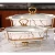 Import Towin luxury gold marble restaurant rectangle hot pot ceramic display food warmer with glass lid from China
