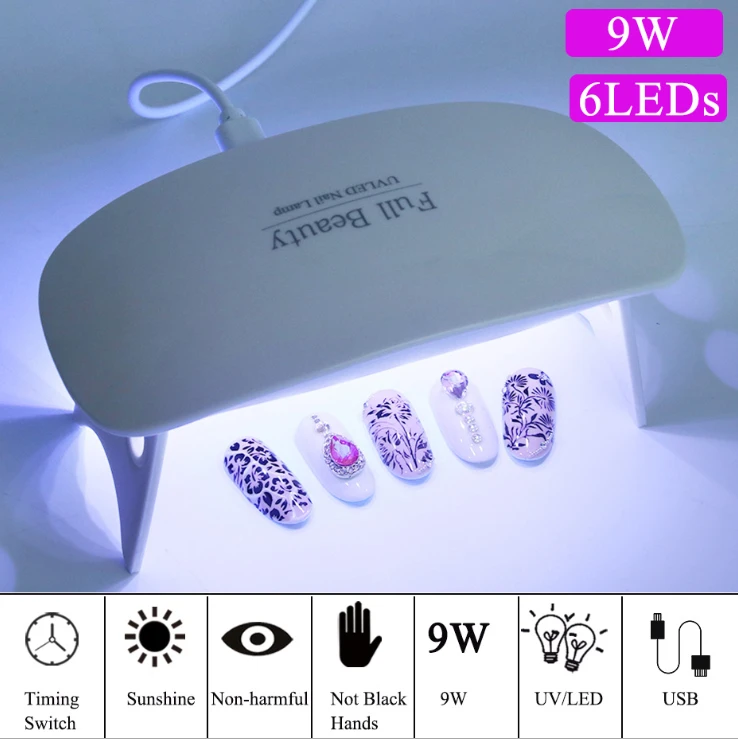 Trade Assurance nails gel Fast Curing 9W uv led cordless nail dryer