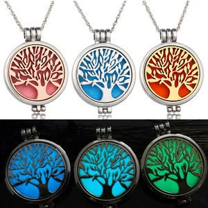 Tree Of Life Aromatherapy essential oil Diffuser Locket perfume Pendant Necklace