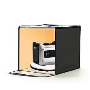 Turntable-BKL Studio lightbox 40cm Folding Portable Two-color light box dimmer Light Photo studio lighting kit