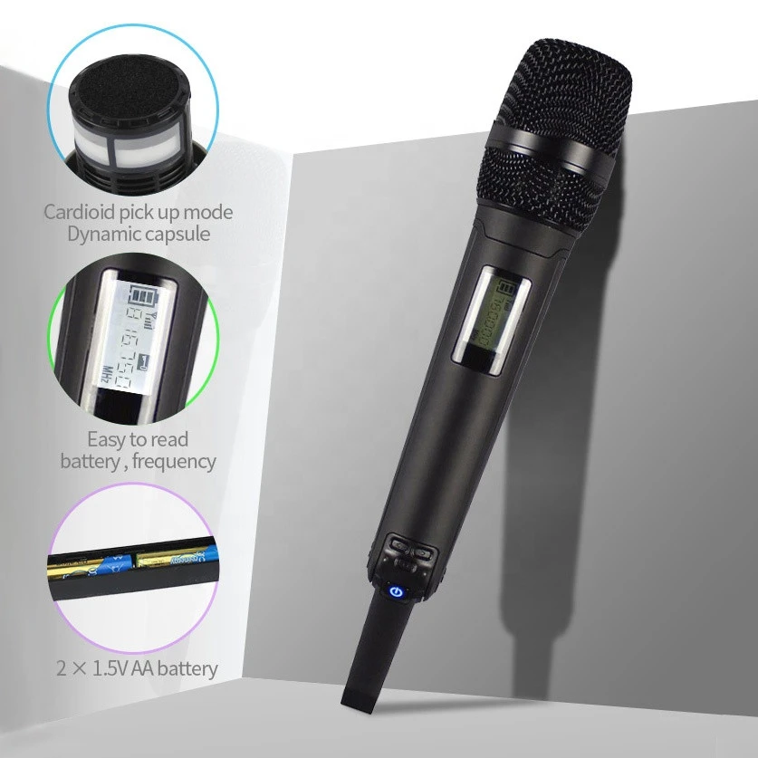 UHF professional wireless microphone with microphone receiver