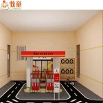 Unique Children's Pretend Town Center Furniture Pretend Mini Gas Station for Kids Role-playing Corner Games Furniture