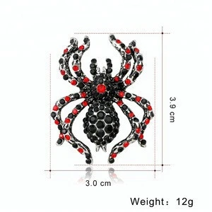 Unique Hallowmas Rhinestone Crystal Black Spider Brooch Pin Dress Bag Jewelry For Women Men Brooch