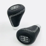 universal fit decorative aluminum leather car gear shift knob