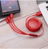 USB 3 IN 1 usb cable Retractable charging Cable external woven mesh data cables