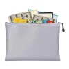 Waterproof Fireproof File Material Document Bag Coin Money Certificate Bag Durabale Silver Middle Handbag