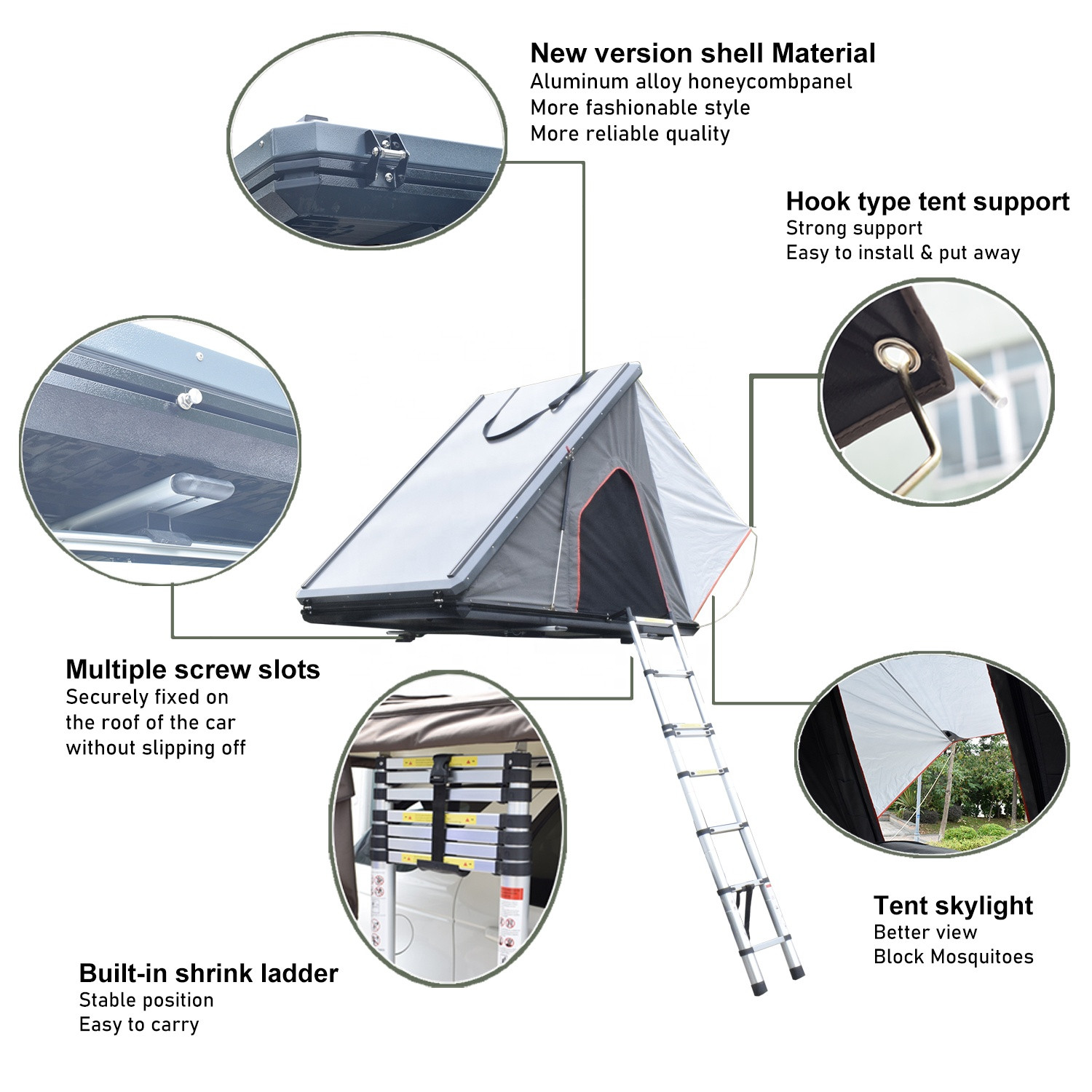 Buy Waterproof Roofing Roof Top Tent Big Hard Shell 3-4 Person ...