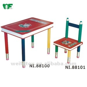 WEIFU New Wooden Furniture Play Set Study Kids Crayon Table And Chairs