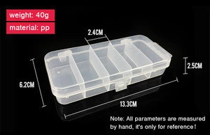 WEIHE 008#  5 compartments Outdoor Fishing Tackle Boxes Fishing Lure Plastic Boxes Hook Baits Box Cheap fishing tackle