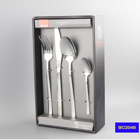 Western knives forks and spoons four-piece tableware set high-grade stainless steel plated gift set