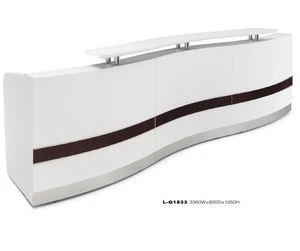 White reception desk with office reception table design for salon reception desk