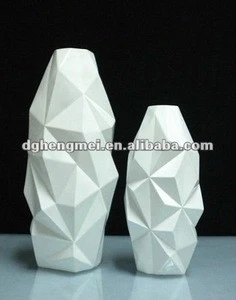 white resin chinese floor vases