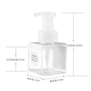 Wholesale 250ml empty clear square thick plastic PETG foaming hand washing lotion bottle soap pump bottles