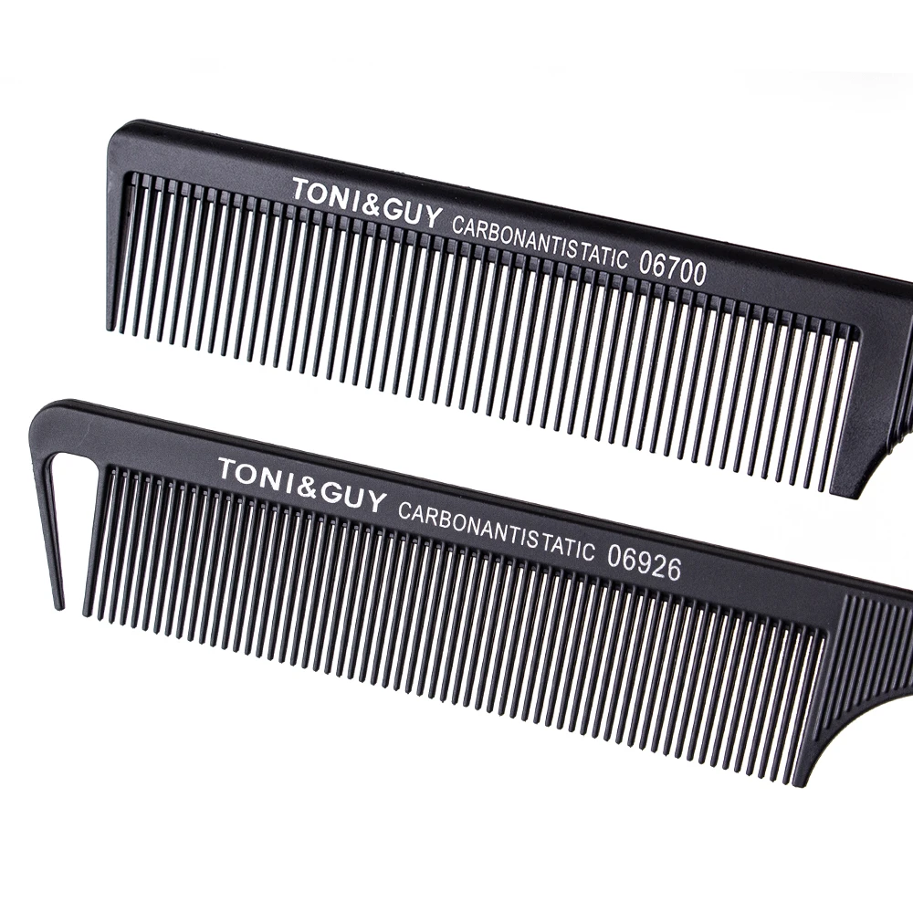 Wholesale Black Fine Tooth Hairdressing Heat Resistant Professional Carbon Fibre Plastic Pin Rat Tail Parting Comb For Women