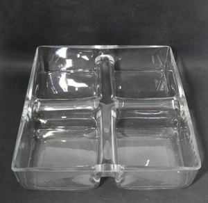 wholesale cheap hand blown square clear glass Nut plates with logo