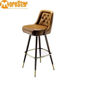 Wholesale comfortable high-end beauty nail bar chair bar stool with high foot