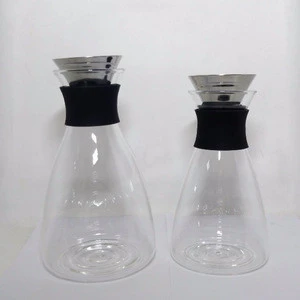 wholesale custom clear decorative borosilicate glass carafe stopper