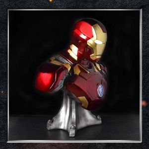 Wholesale customized new style iron man iron man action figure bust statue with eyes LED shining