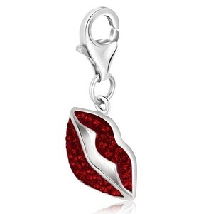 Wholesale Fashion Big Lip Red Tone Bracelet Charms