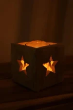 Wholesale handmade customizable latest design Star Tea Light Holder or lantern in Aluminum with Mango Wood for home decor & gift