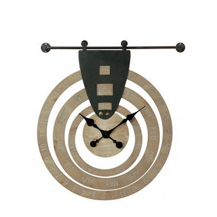 Wholesale Home Wooden Metal Wall Clock Home Decorative