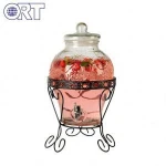 Wholesale Honey Pot Quick Fill Honey Jar Custom Honey Syrup Dispenser Glass with Stainless Steel Top